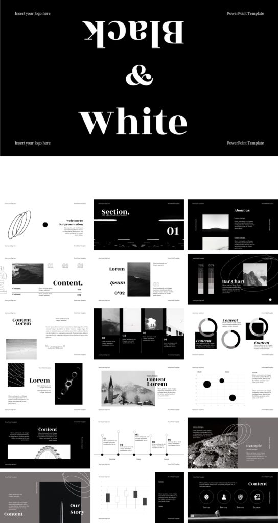 black and white powerpoint templates